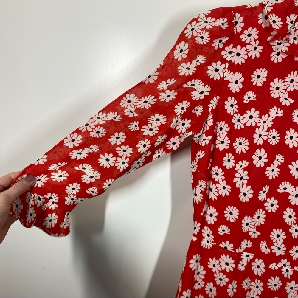 Reformation Stevie Dress (Oopsie Daisy) long sleeve mini dress viscose size 2 - Picture 5 of 10